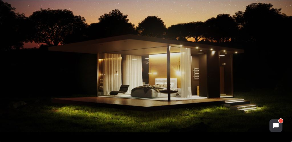 Evening cabin ambiance